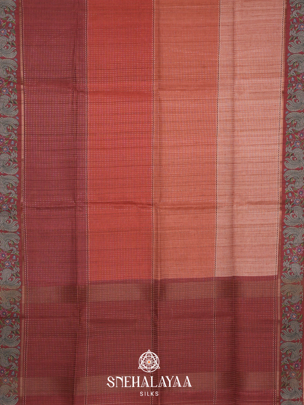 Coral Tussar Saree