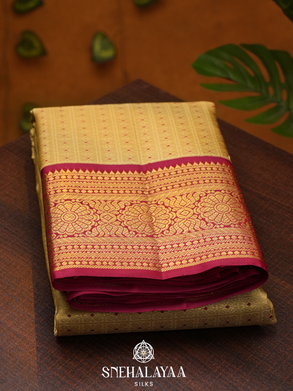 Golden Yellow Kanjivaram Silk Saree