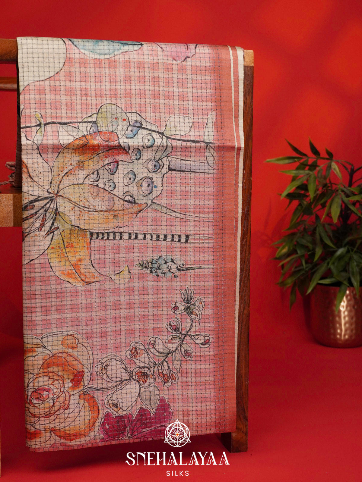 Pale Pink Tussar Saree