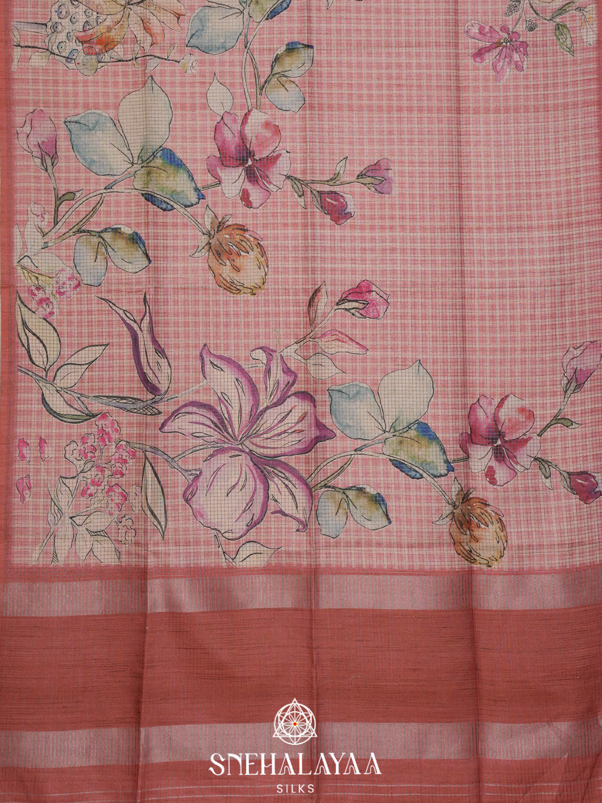 Pale Pink Tussar Saree