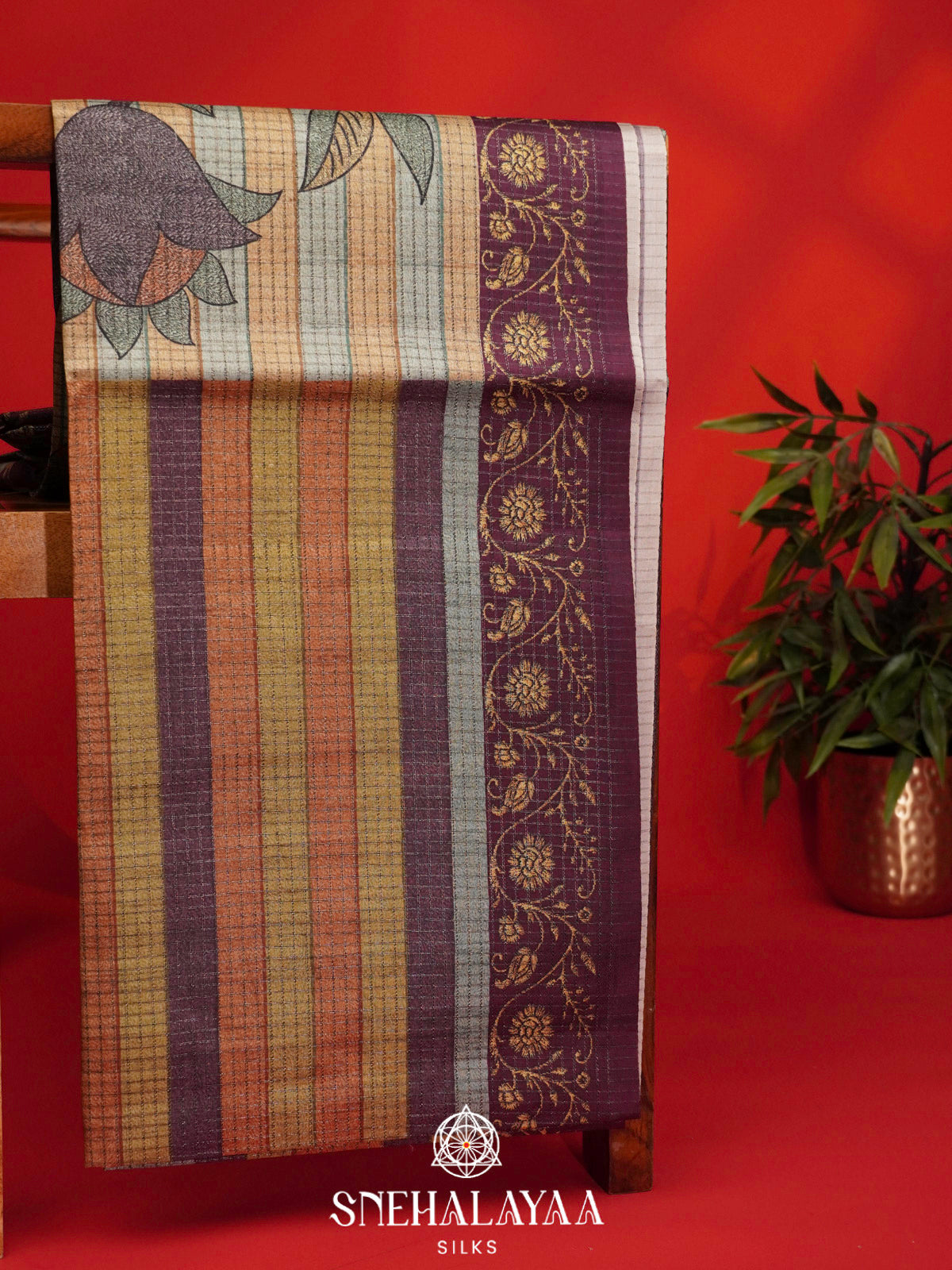 Multicolour Tussar Saree