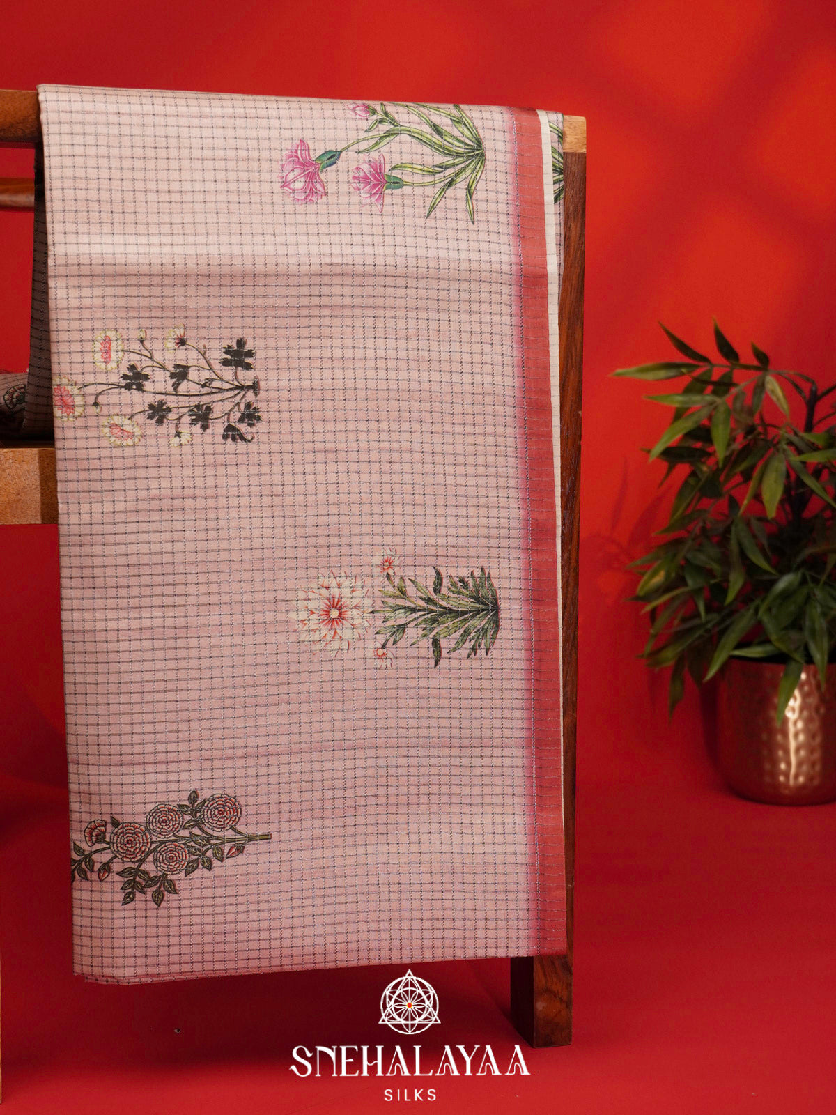 Pale Pink Tussar Saree