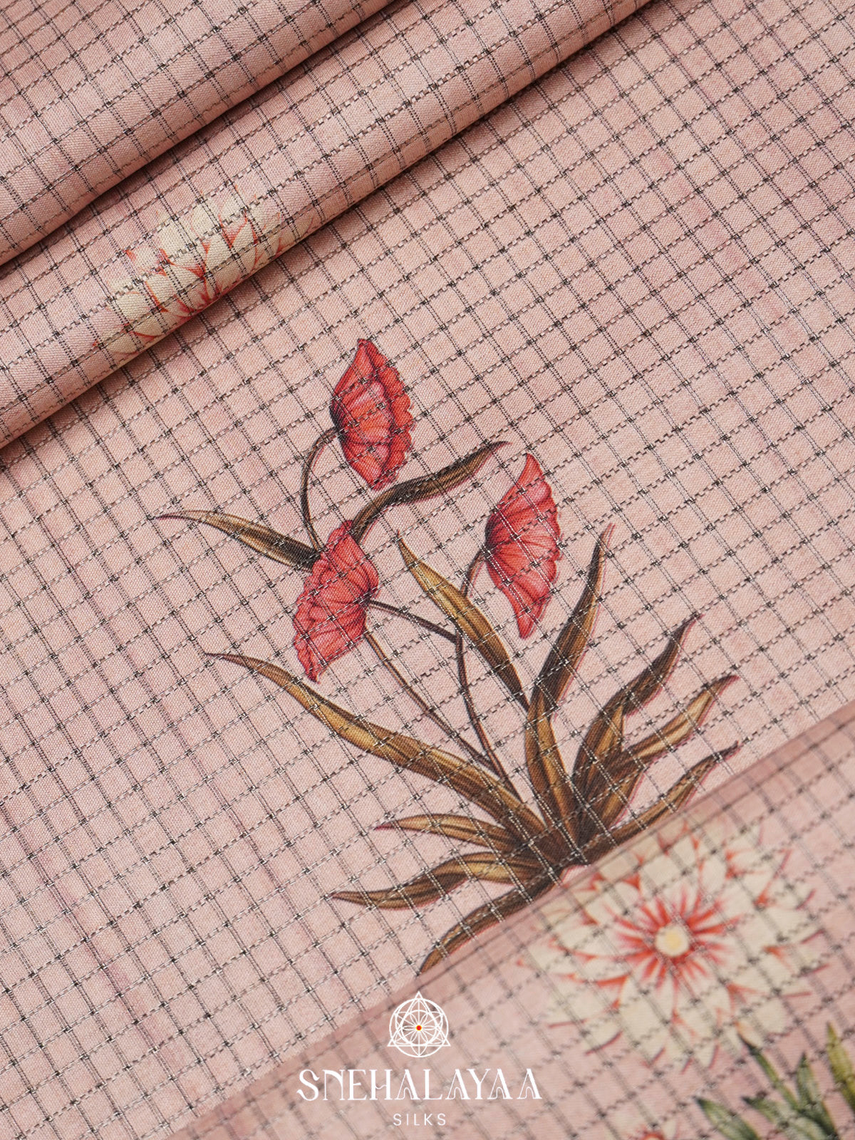 Pale Pink Tussar Saree