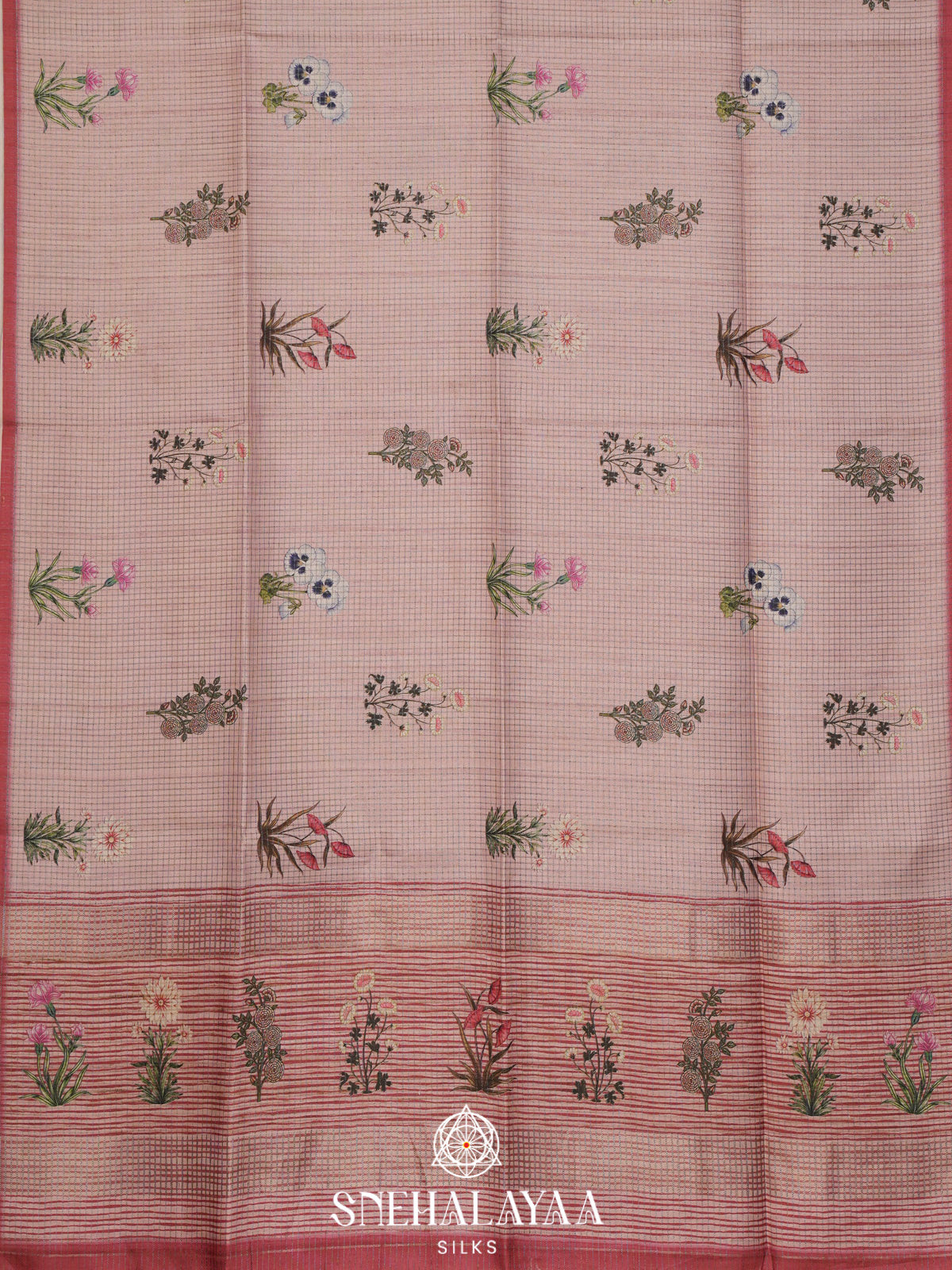 Pale Pink Tussar Saree