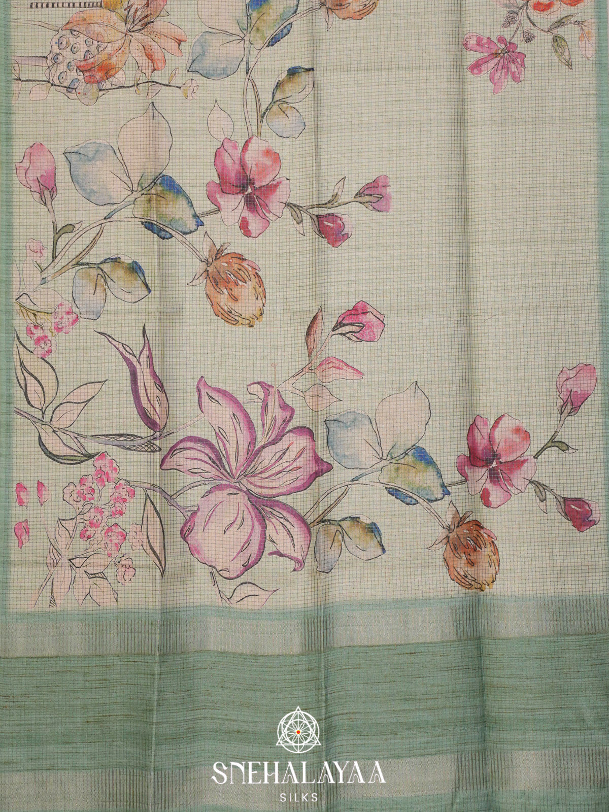 Pale Green Tussar Saree