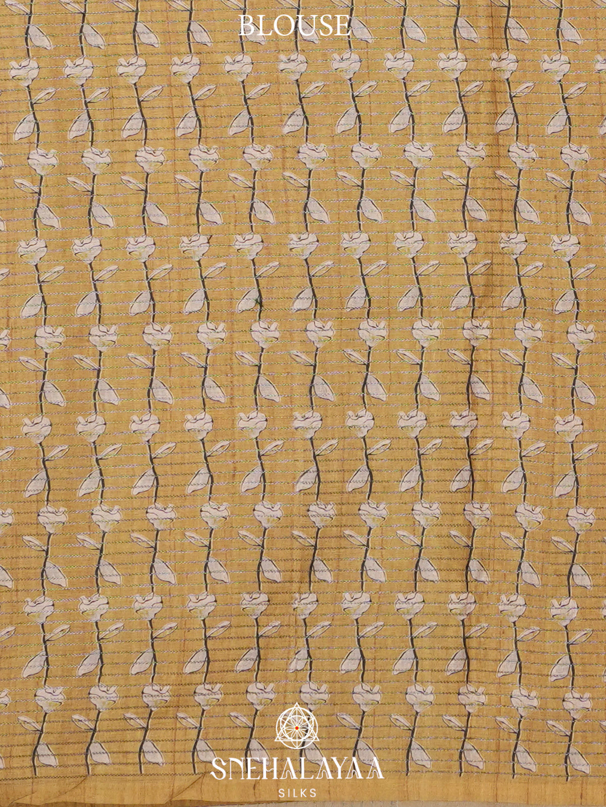 Pale Yellow Tussar Saree