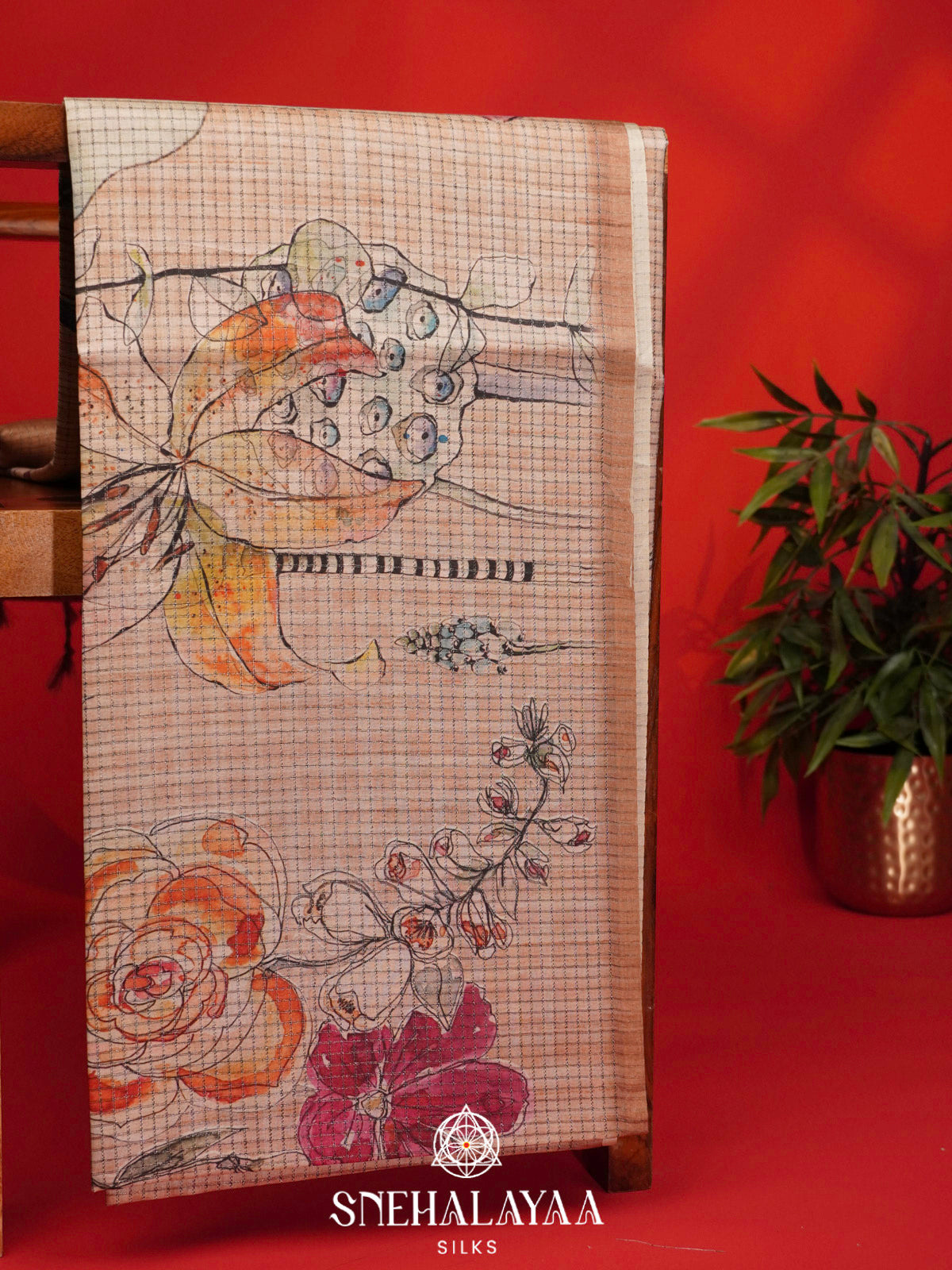 Cream Tussar Saree