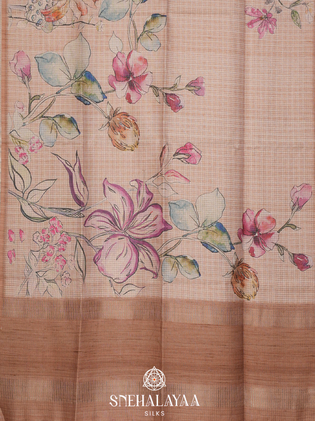 Cream Tussar Saree