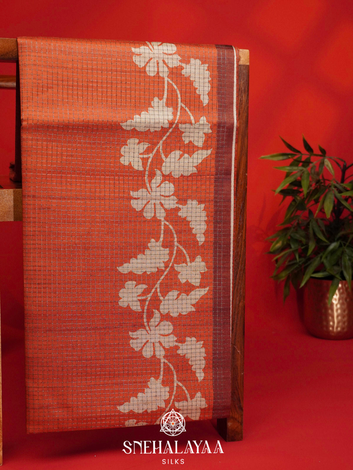 Orange Tussar Saree