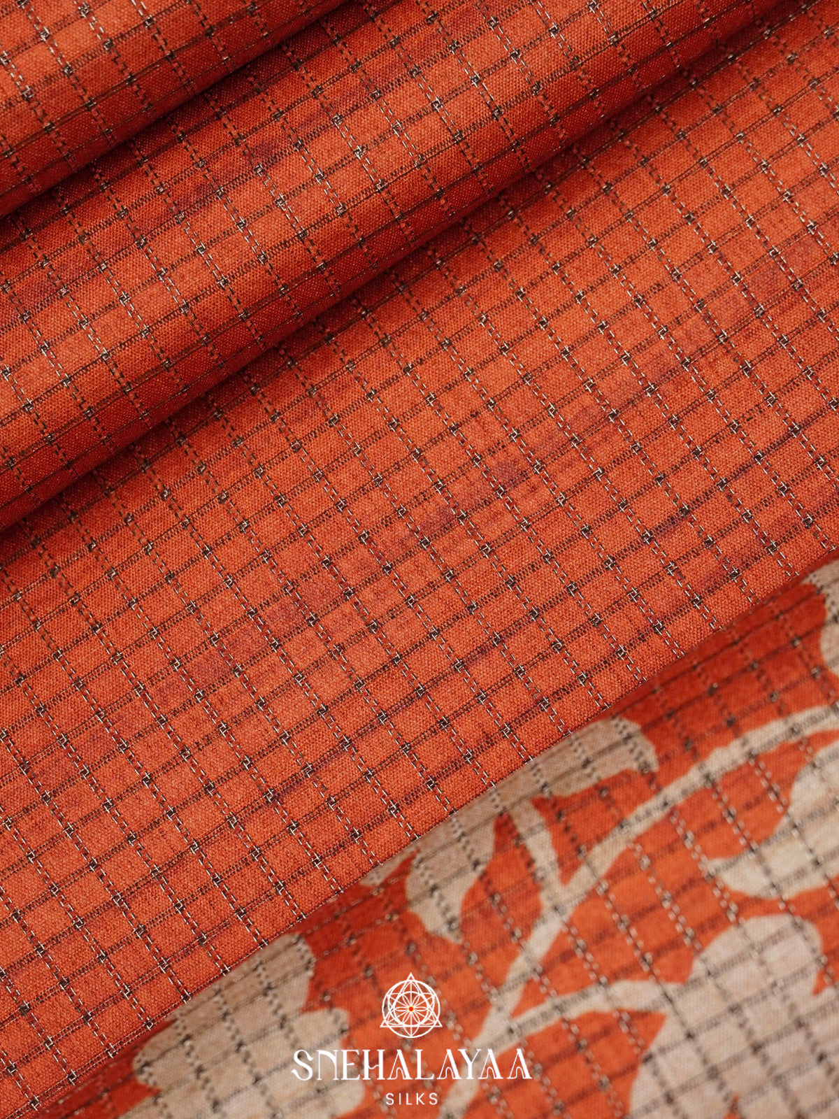 Orange Tussar Saree