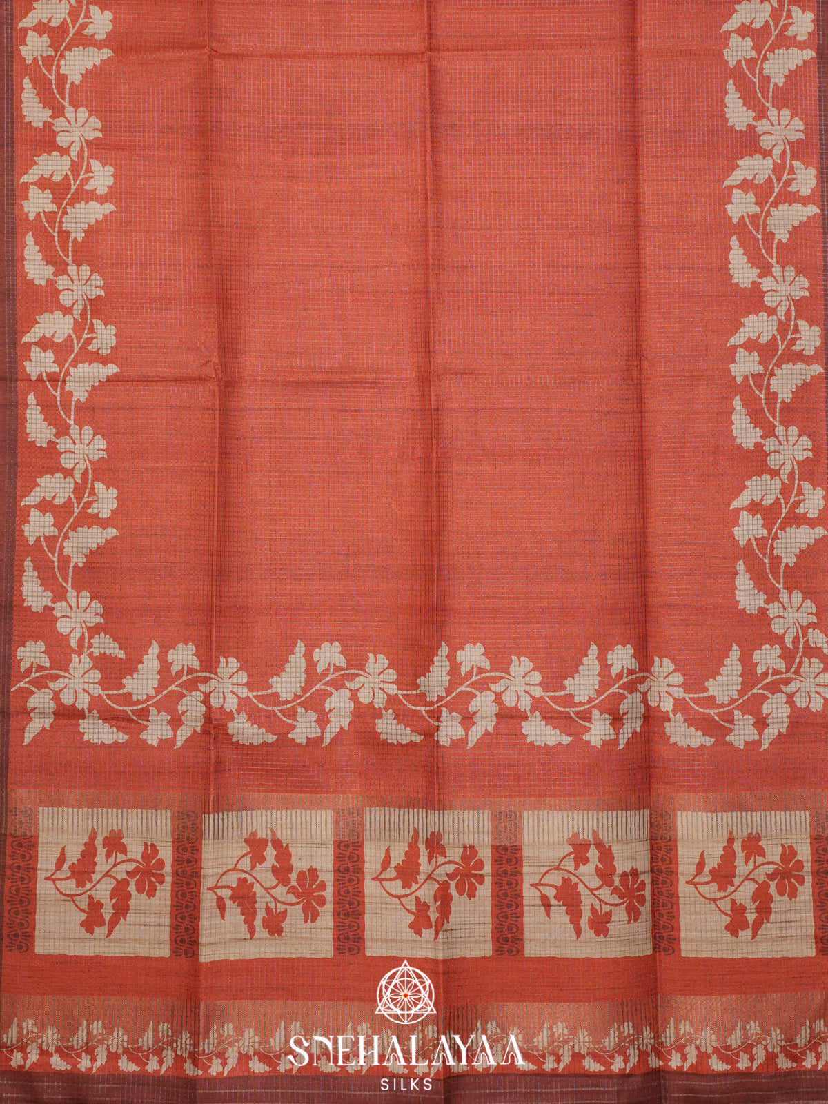 Orange Tussar Saree