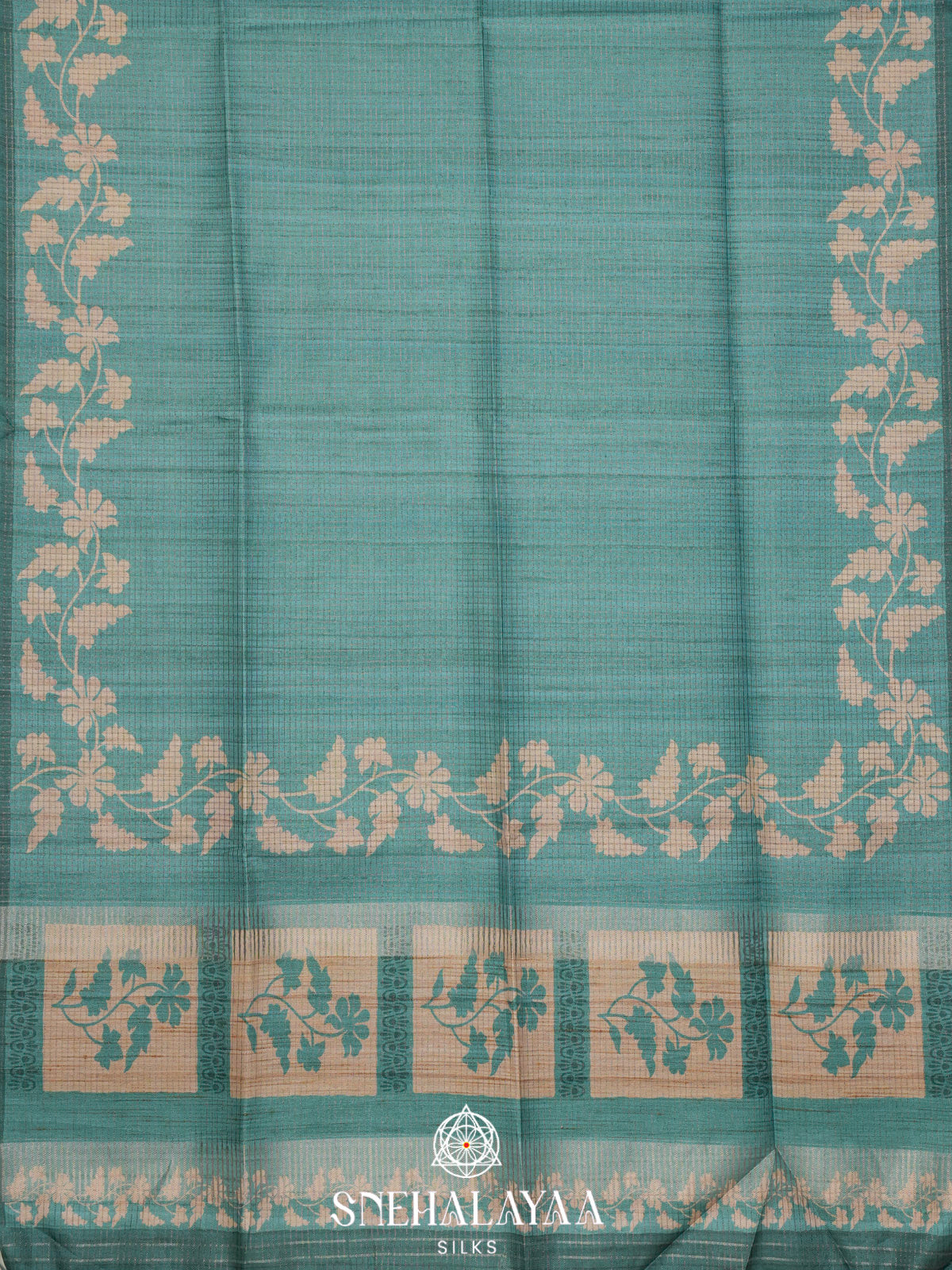 Teal Green Tussar Saree