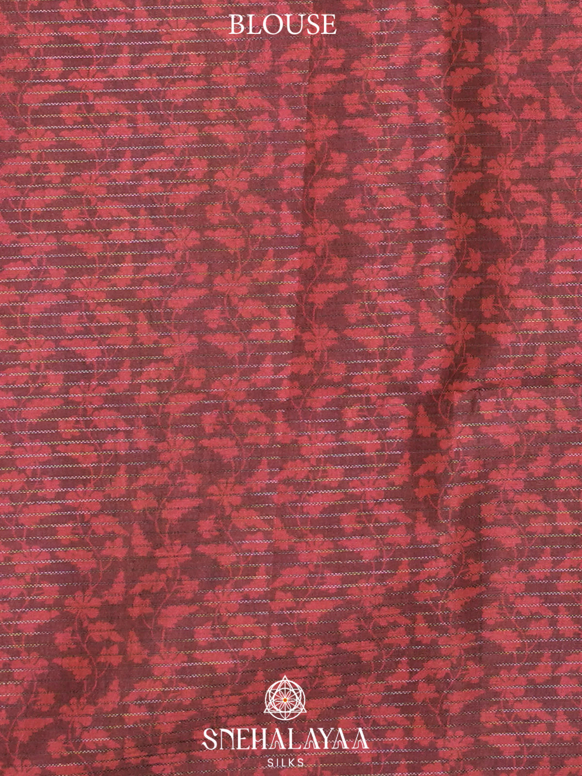 Coral Red Tussar Saree