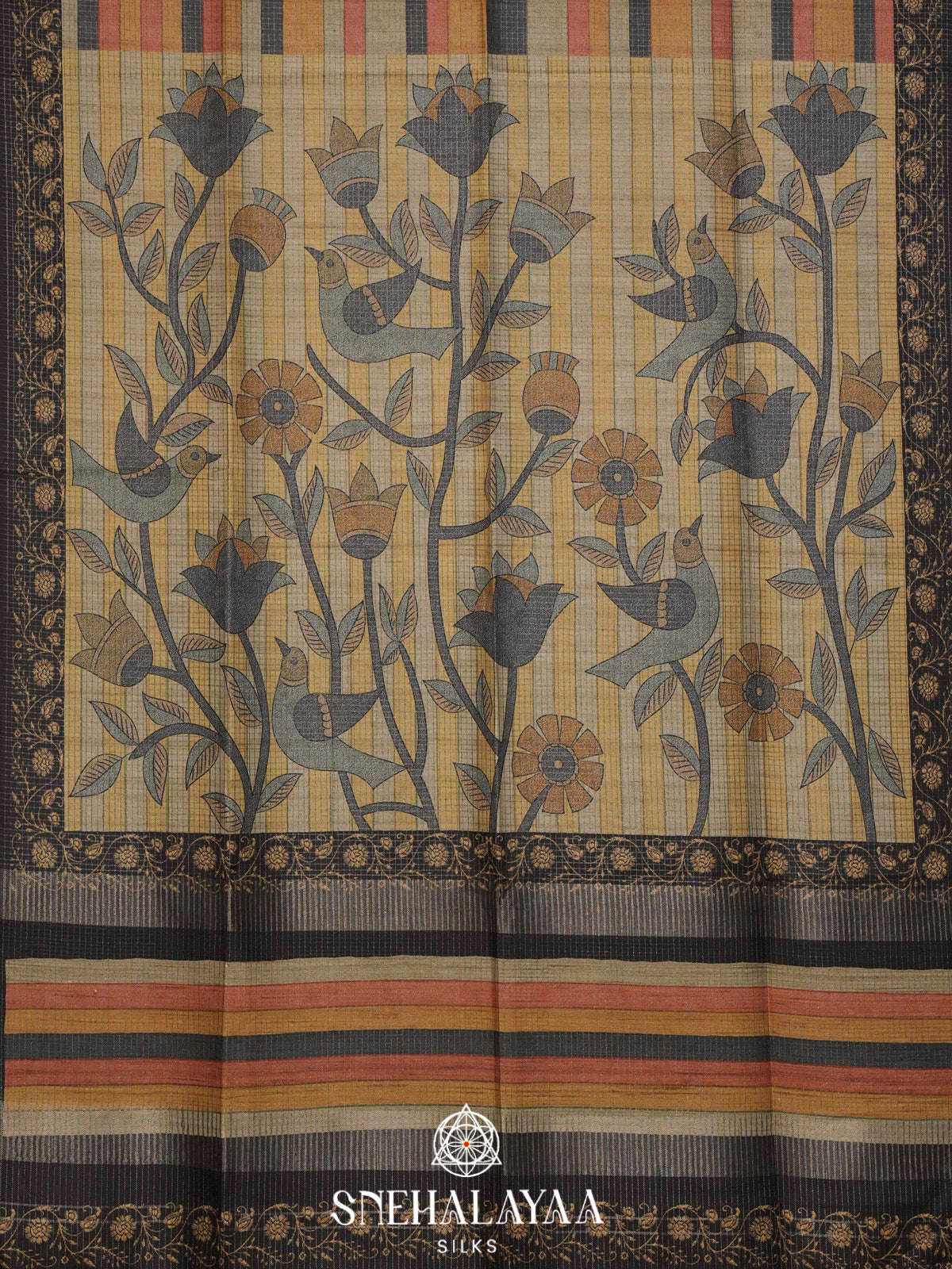 Multicolour Tussar Saree