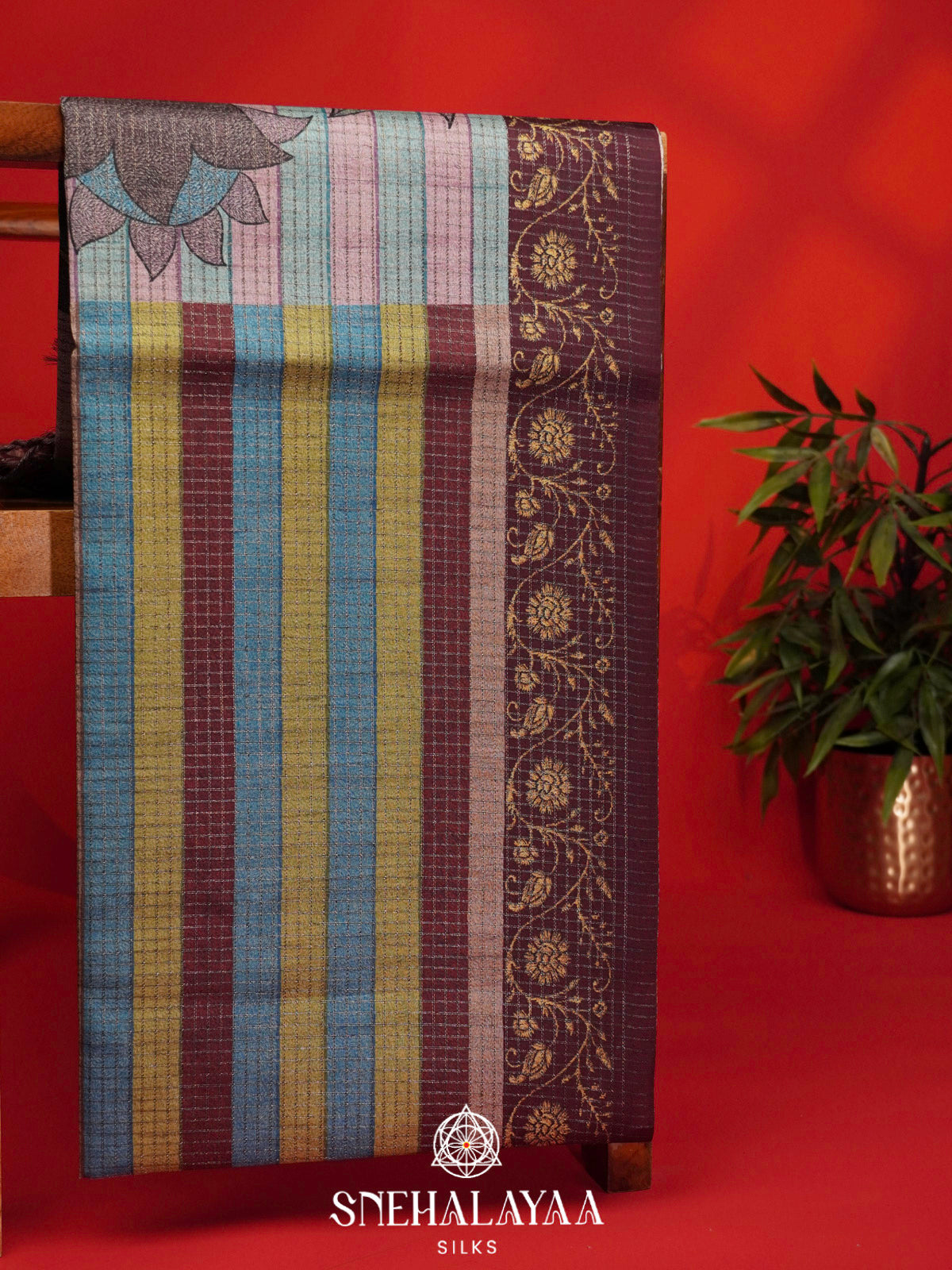 Multicolour Tussar Saree