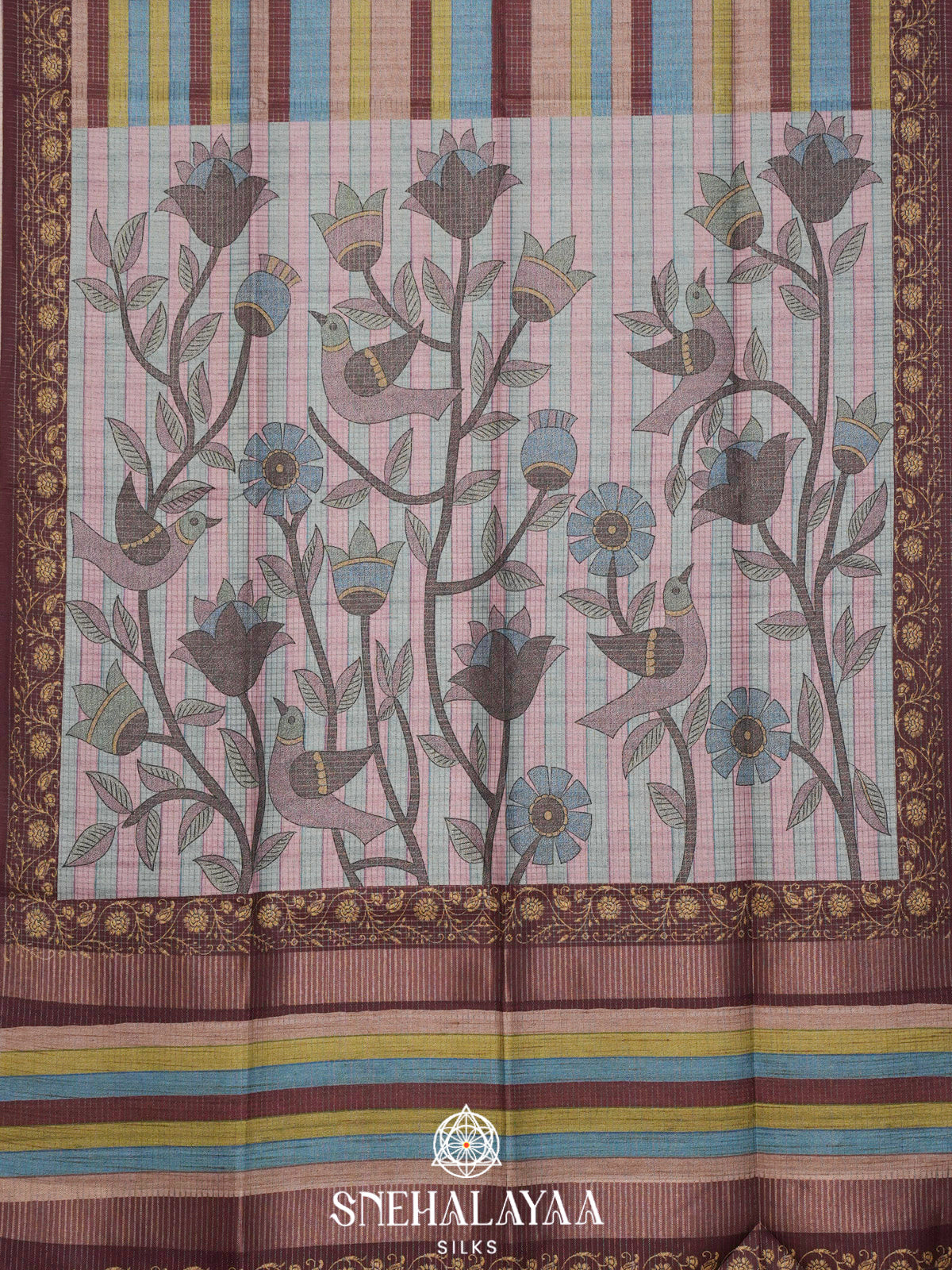 Multicolour Tussar Saree
