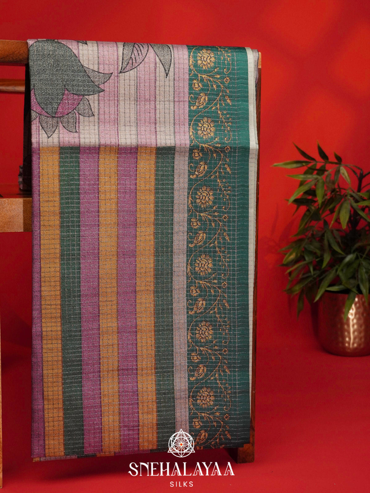 Multicolour Tussar Saree