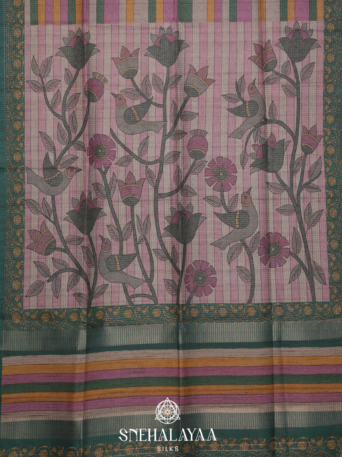 Multicolour Tussar Saree