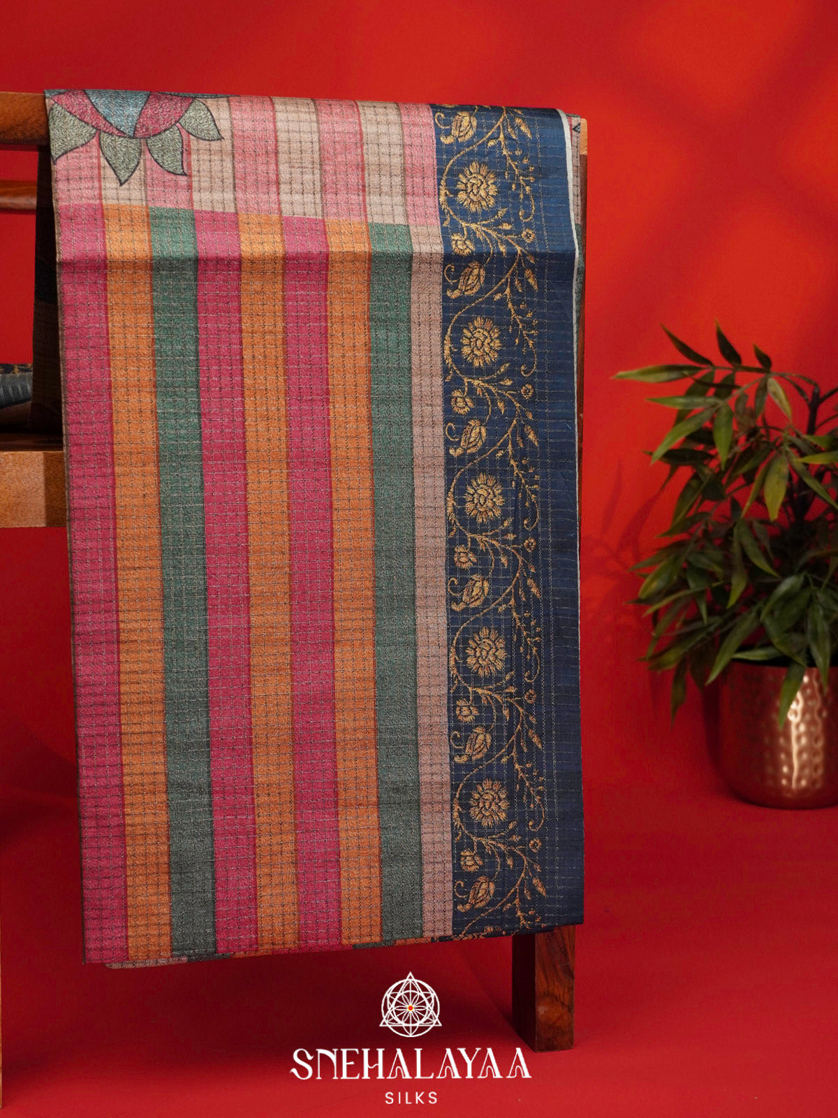 Multicolour Tussar Saree
