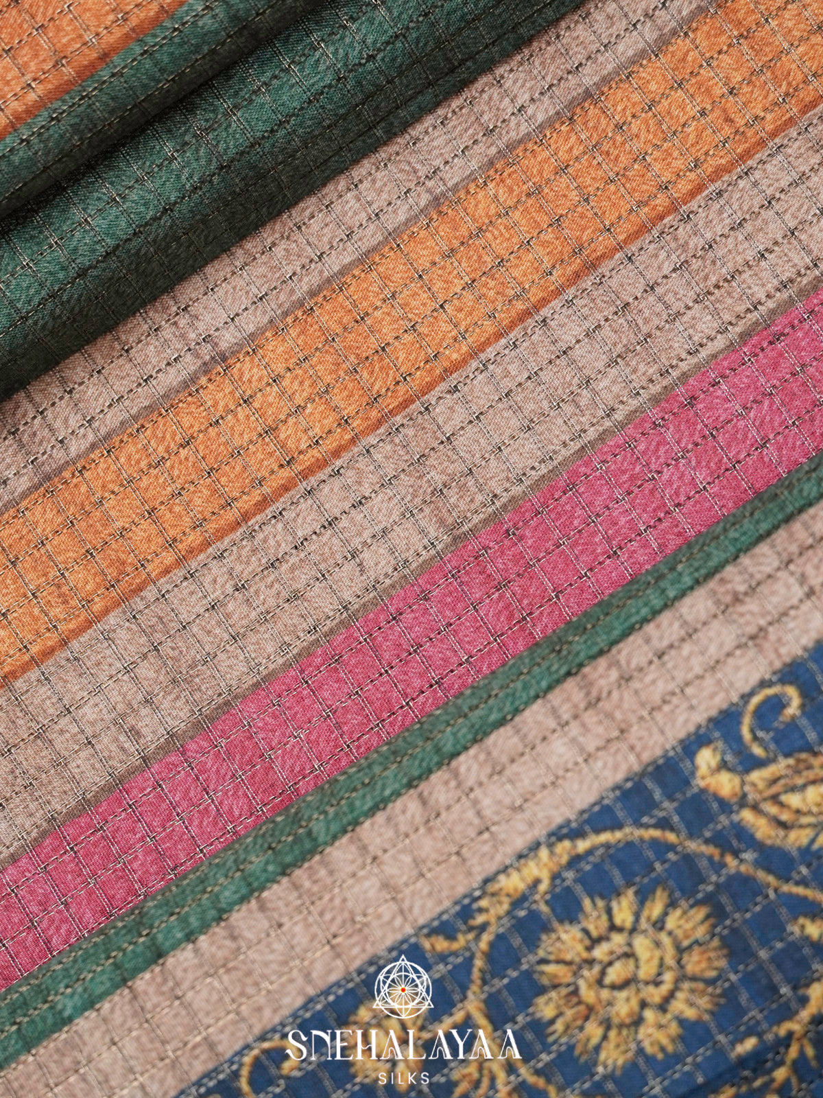 Multicolour Tussar Saree