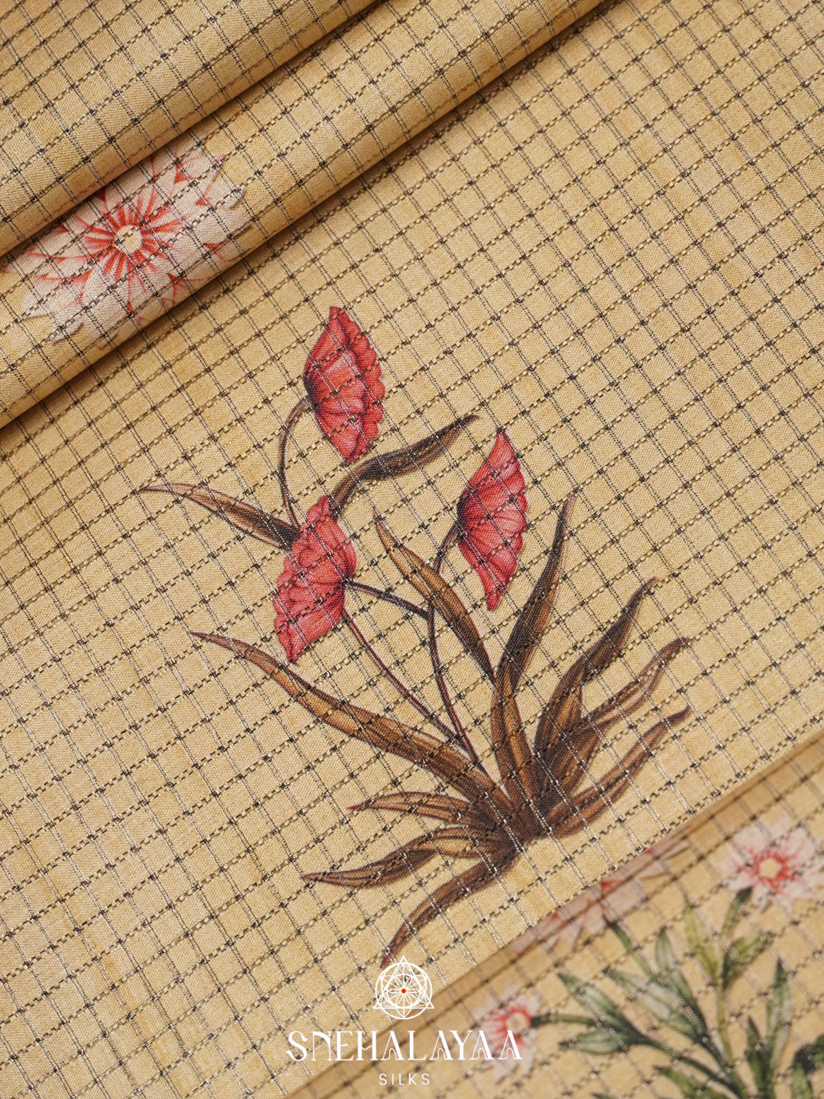 Yellow Tussar Saree