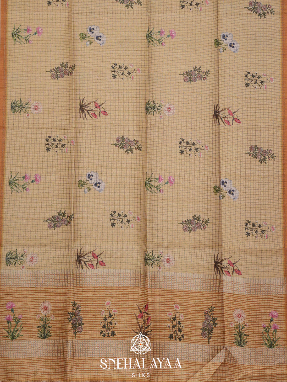 Yellow Tussar Saree
