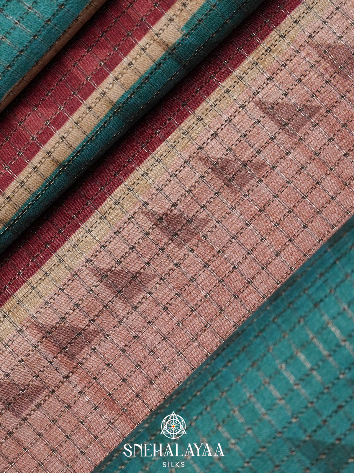 Beige With Brown Border Tussar Saree