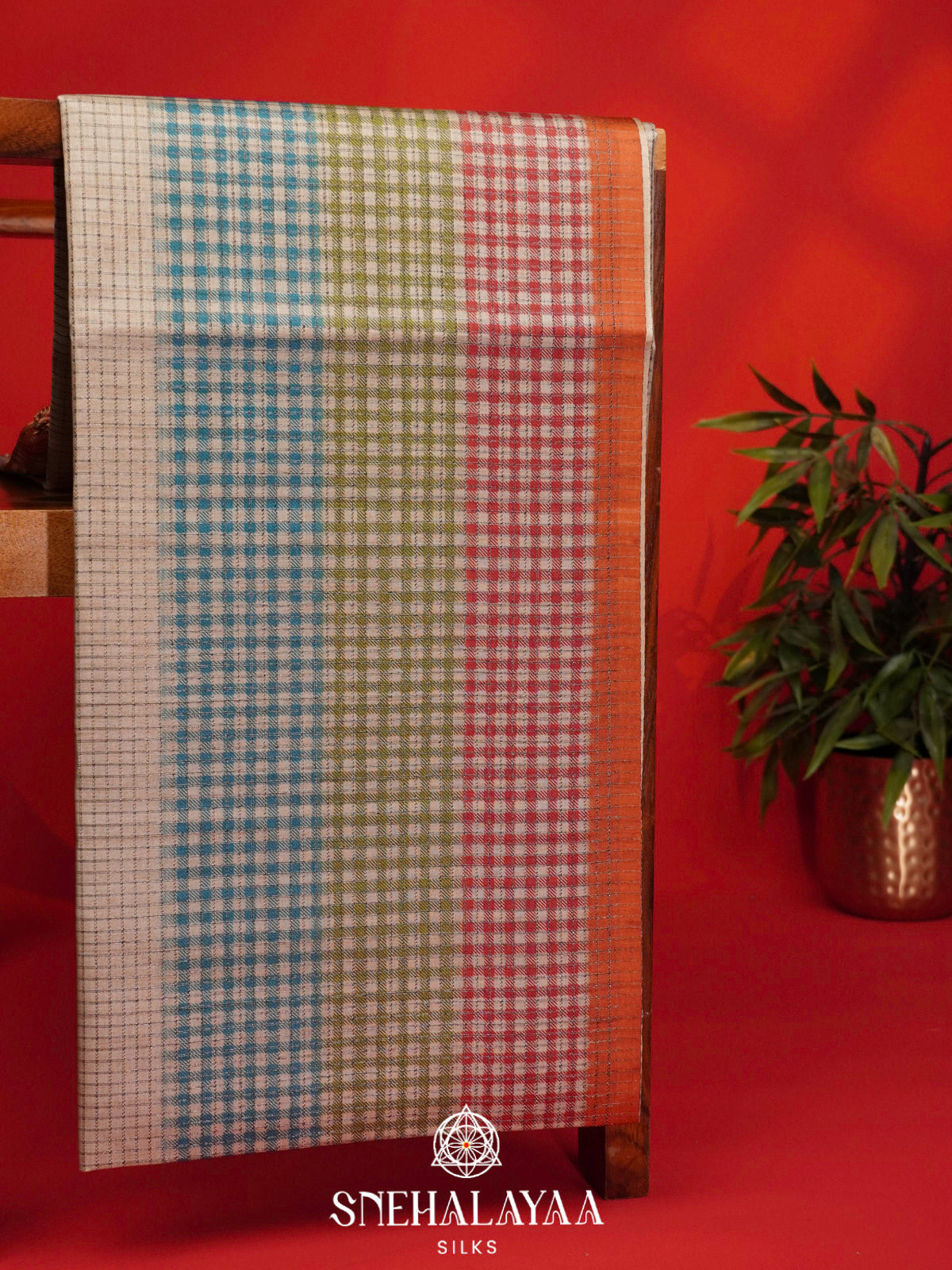 Beige with Multicolour Border Tussar Saree