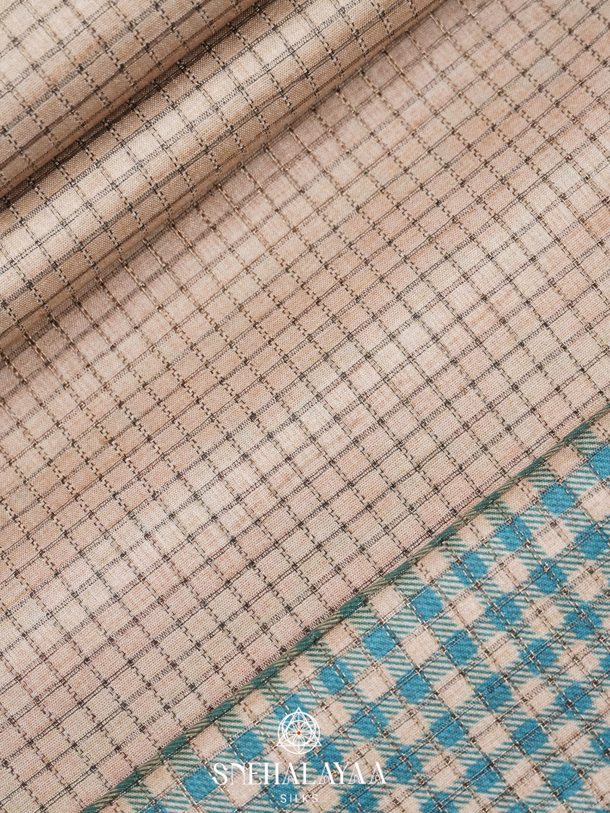 Beige with Multicolour Border Tussar Saree