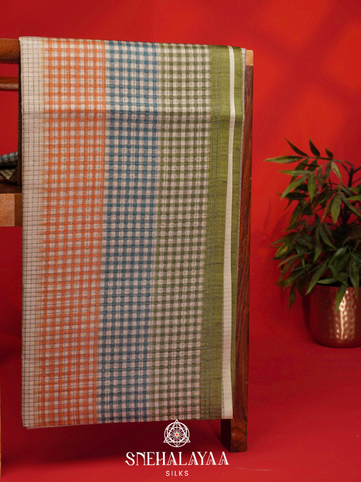 Beige with Multicolour Border Tussar Saree