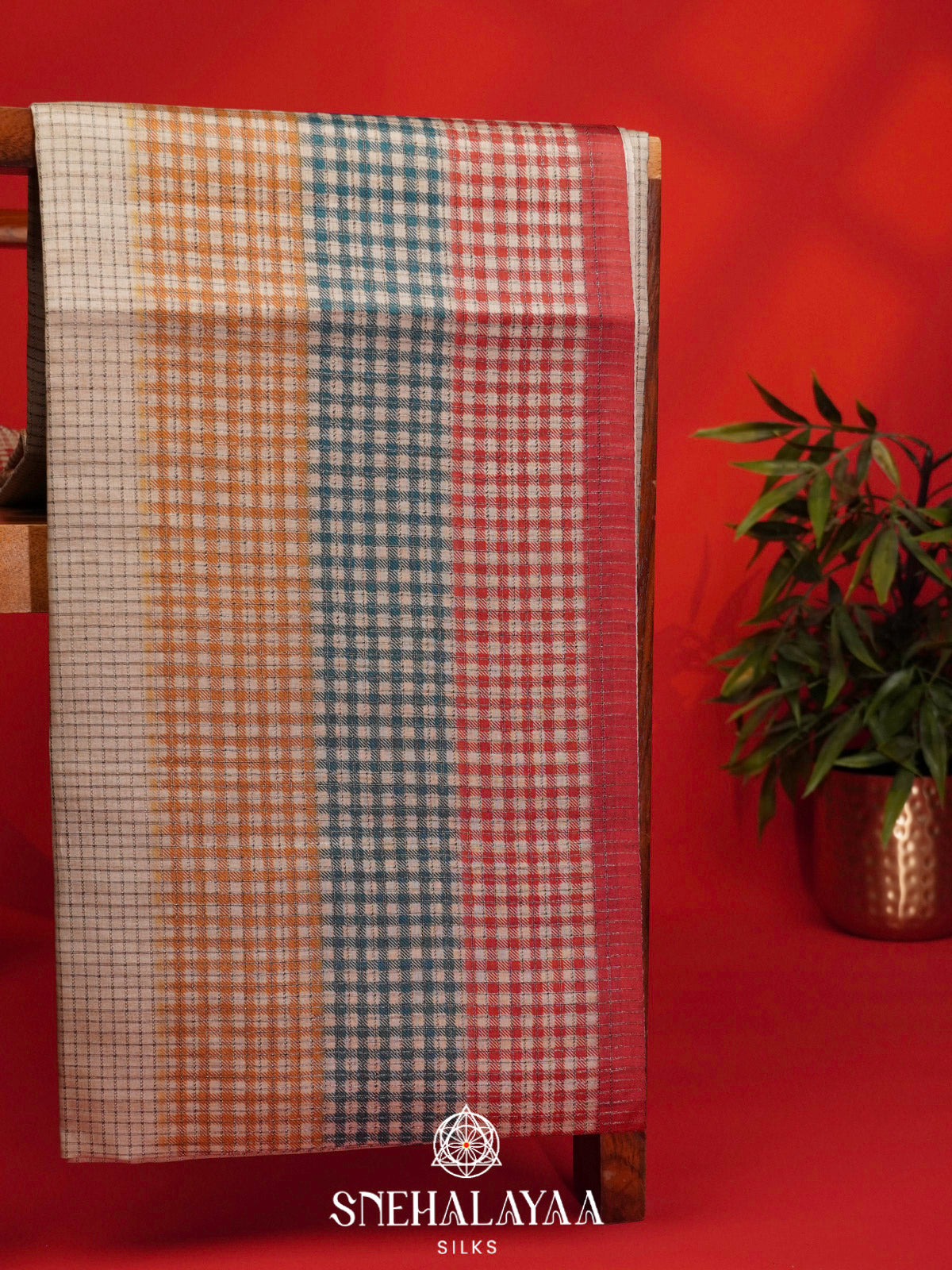 Beige with Multicolour Border Tussar Saree