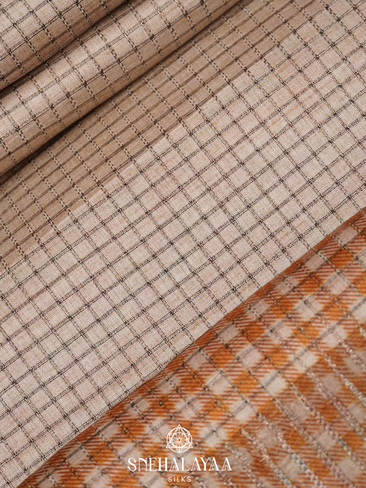 Beige with Multicolour Border Tussar Saree