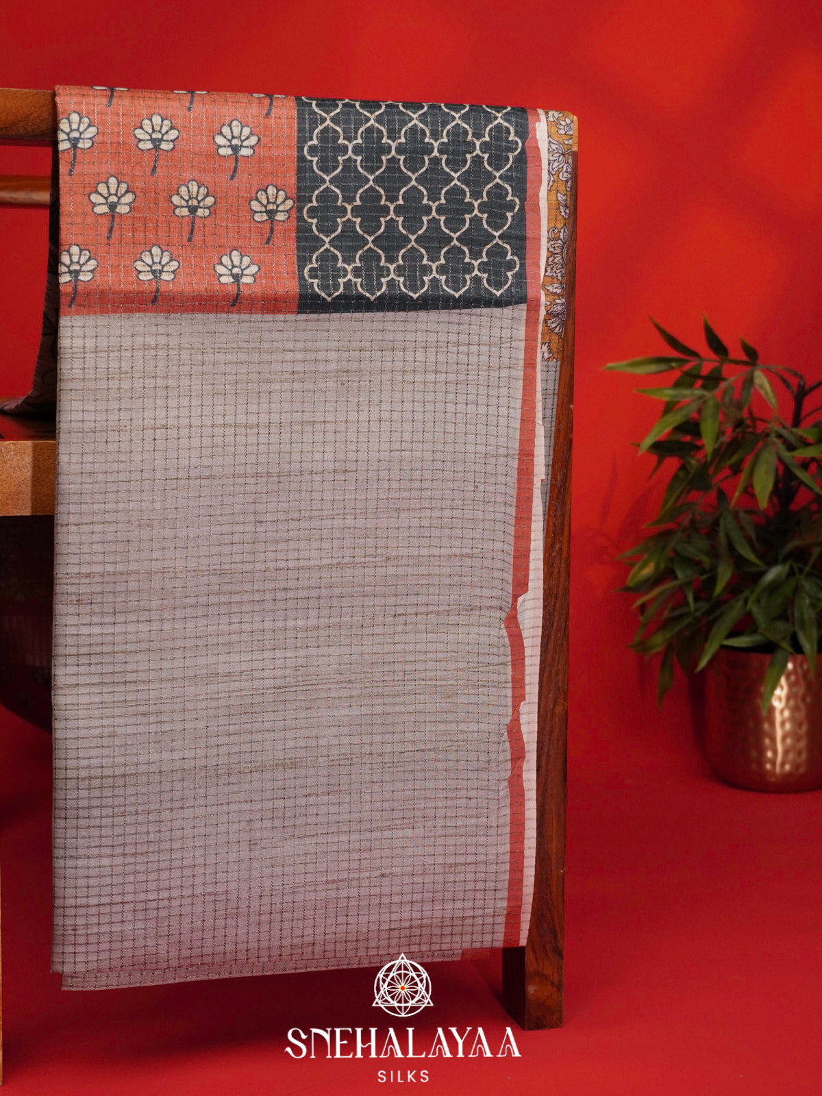 Grey Tussar Saree