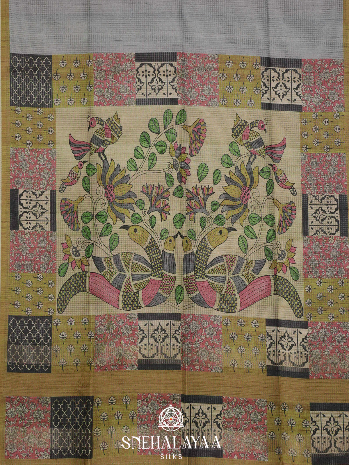 Grey Tussar Saree