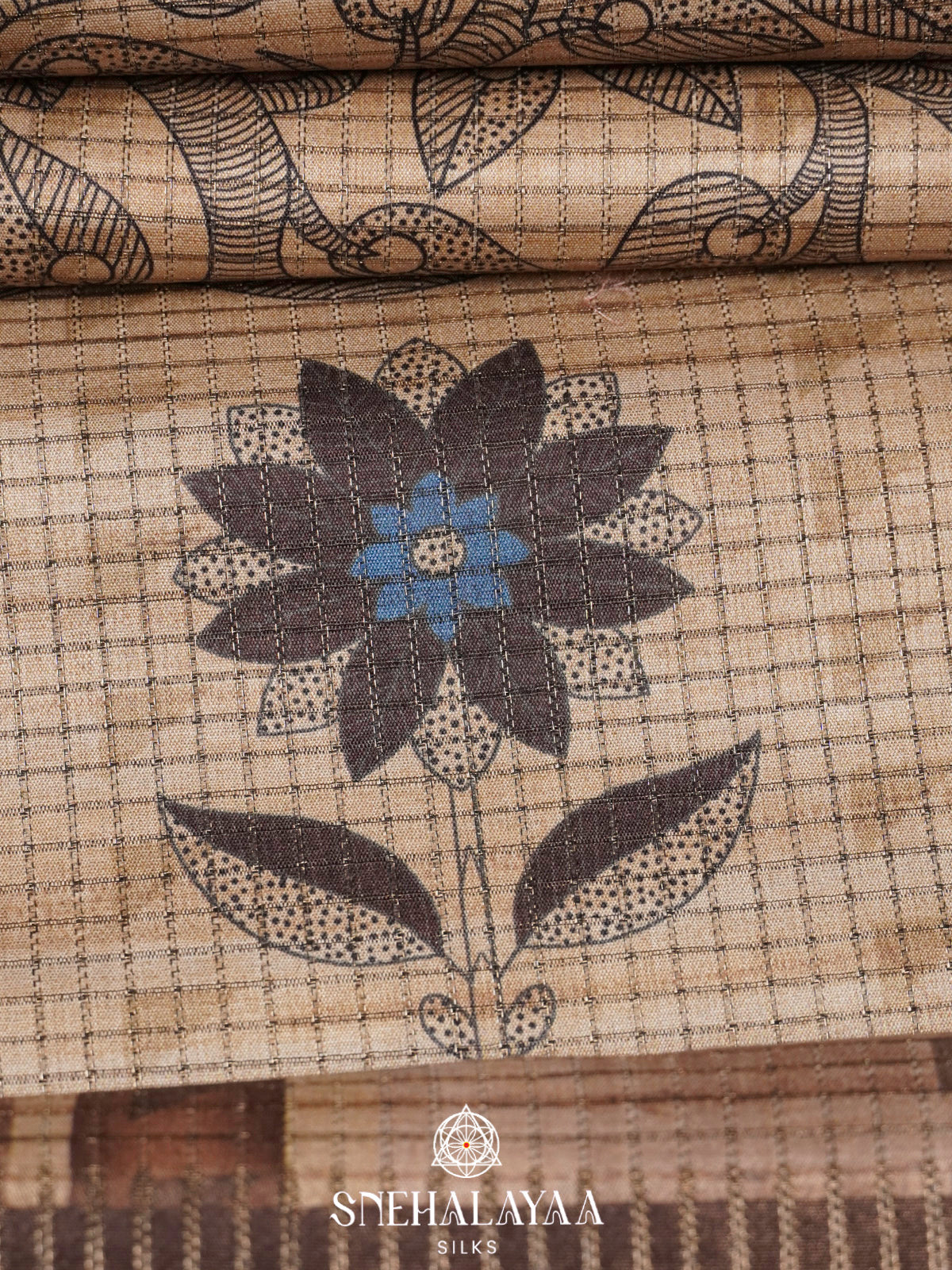 Beige Tussar Saree
