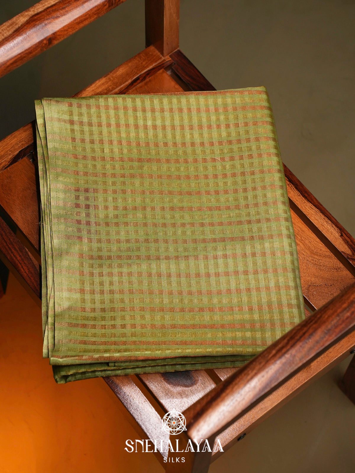 Olive Green Linen Saree