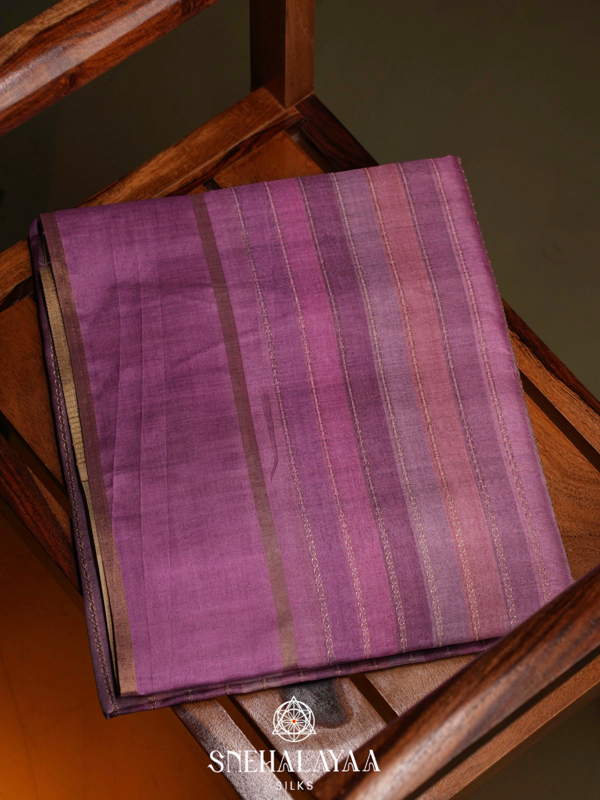Mauve Purple Tussar Saree