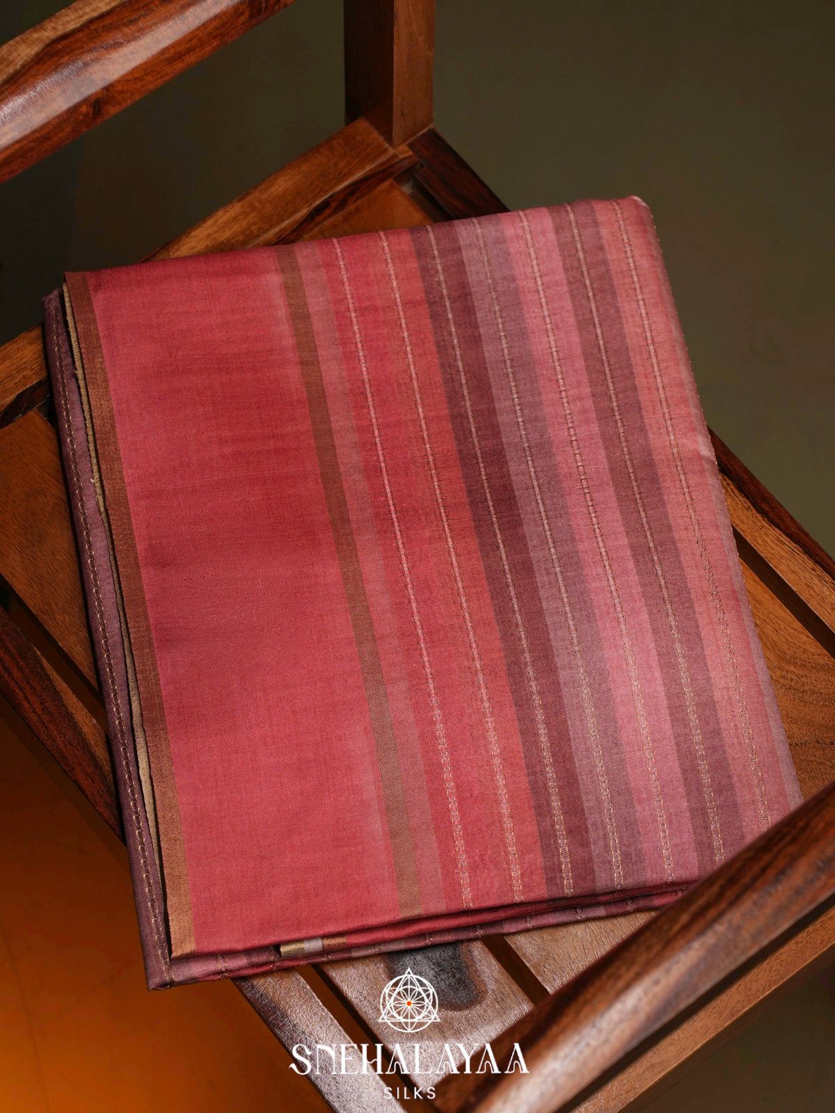 Peach Tussar Saree