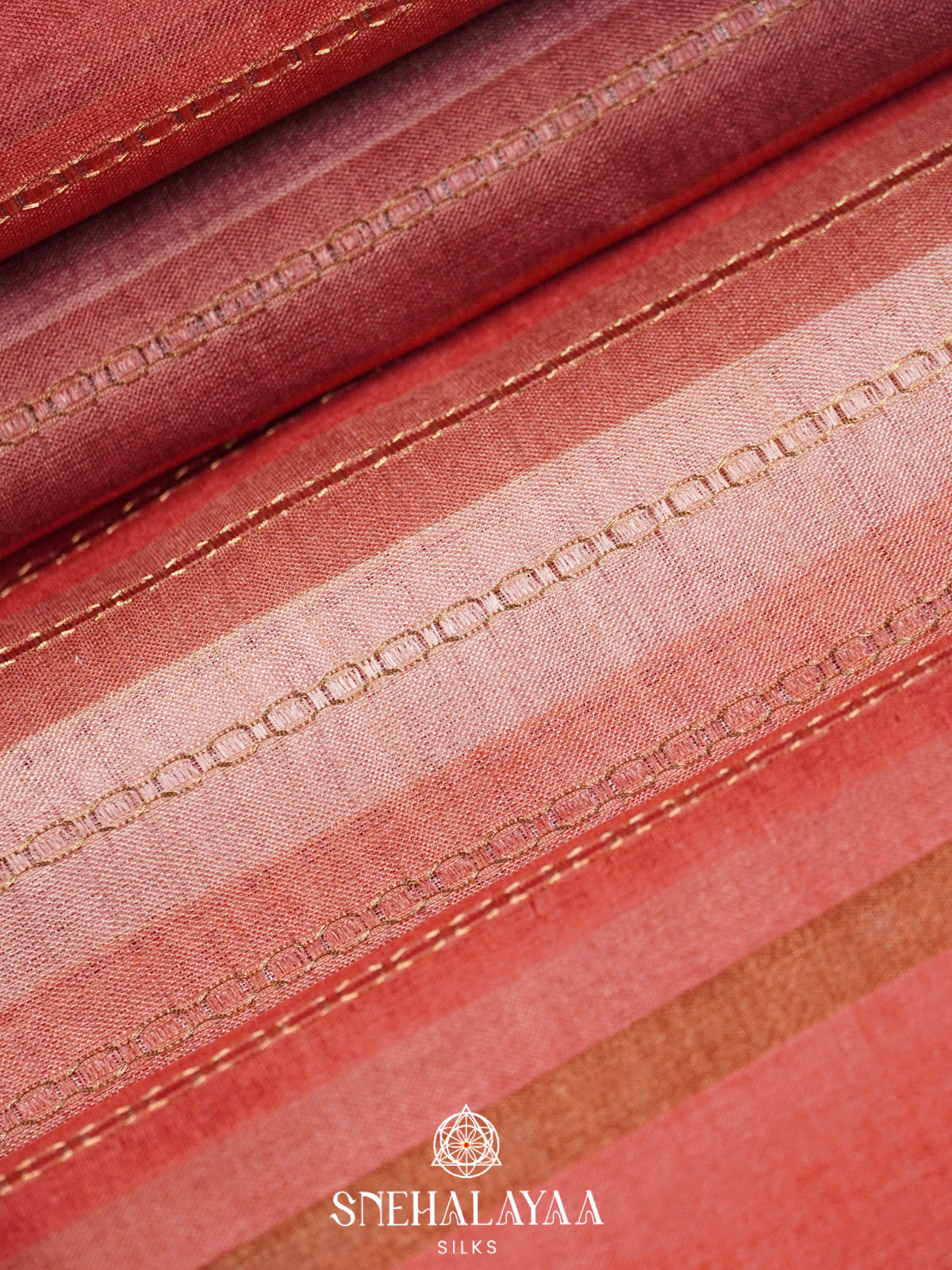 Peach Tussar Saree