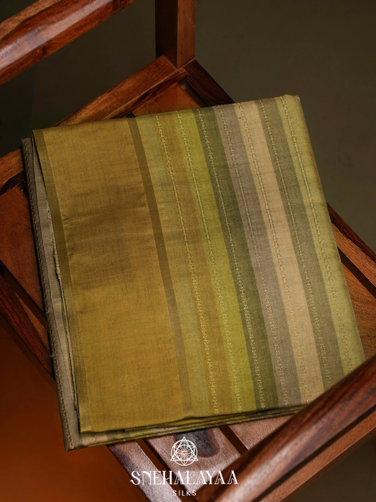Lime Green Tussar Saree