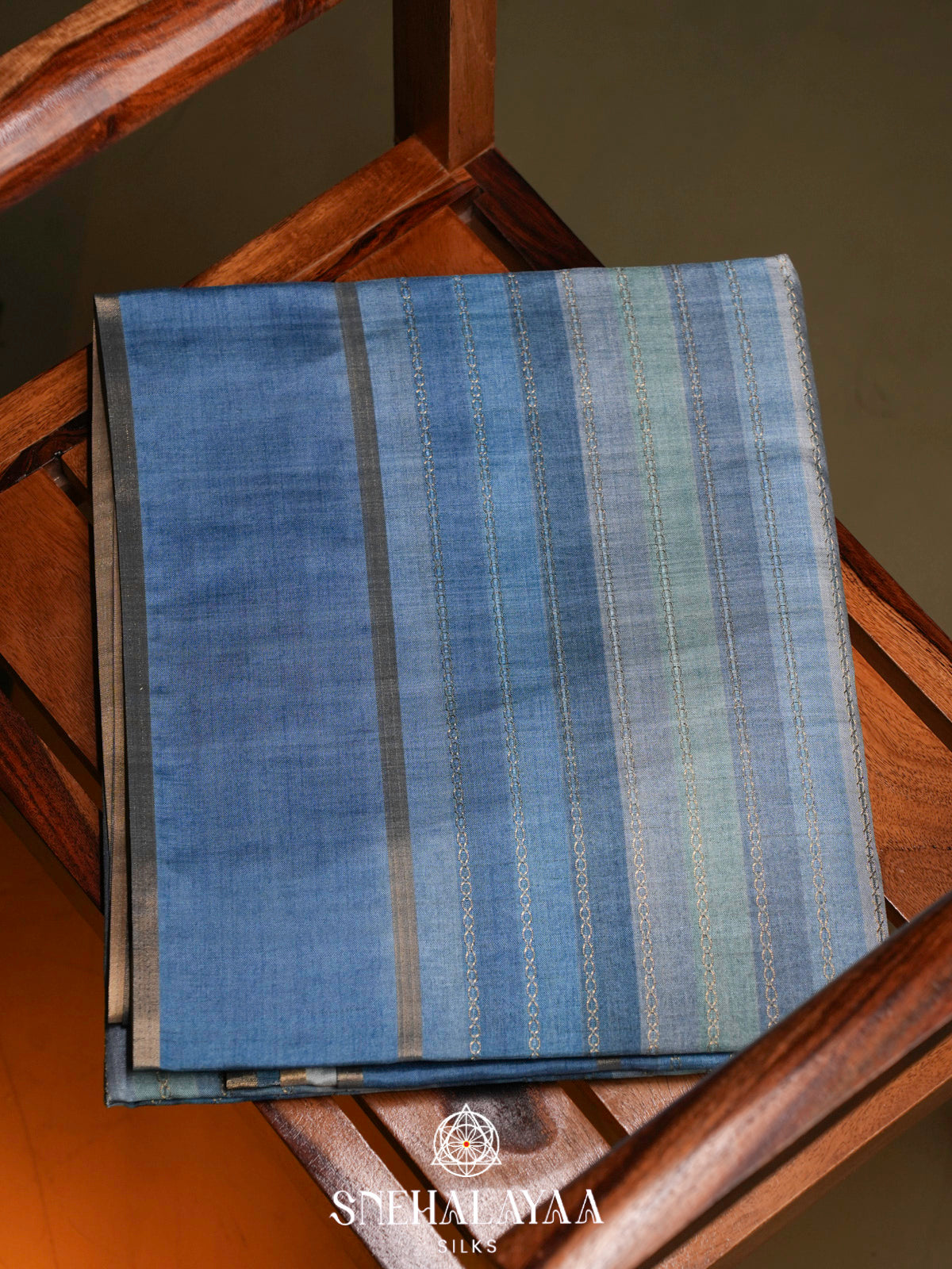 Blue Tussar Saree