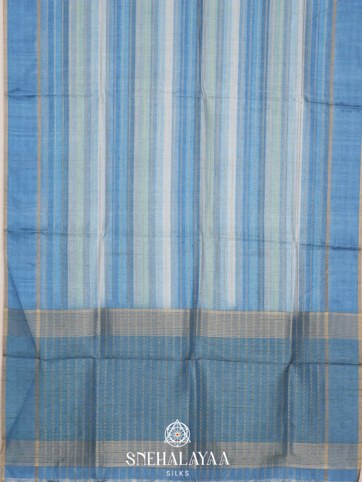 Blue Tussar Saree