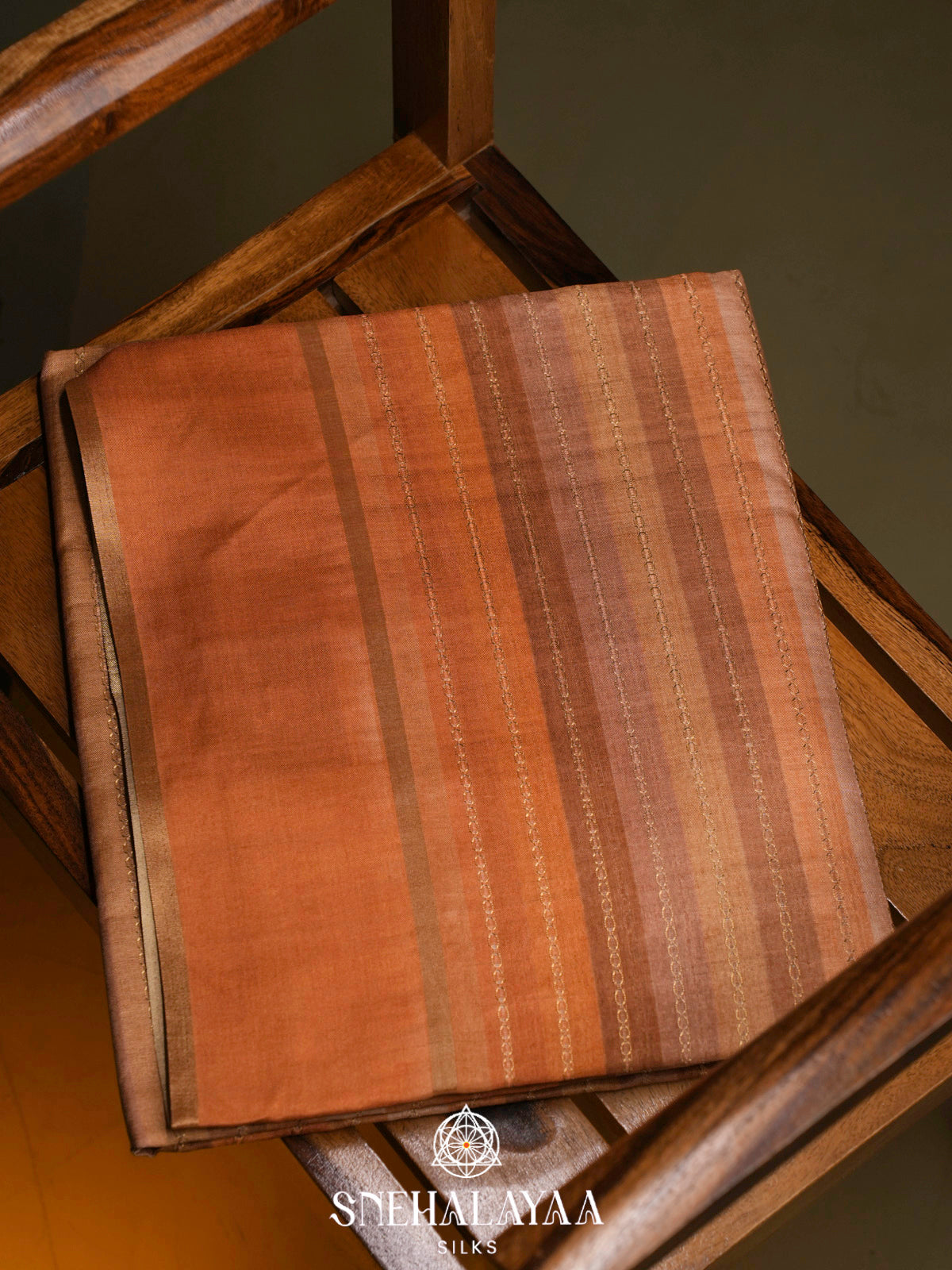 Orange Tussar Saree