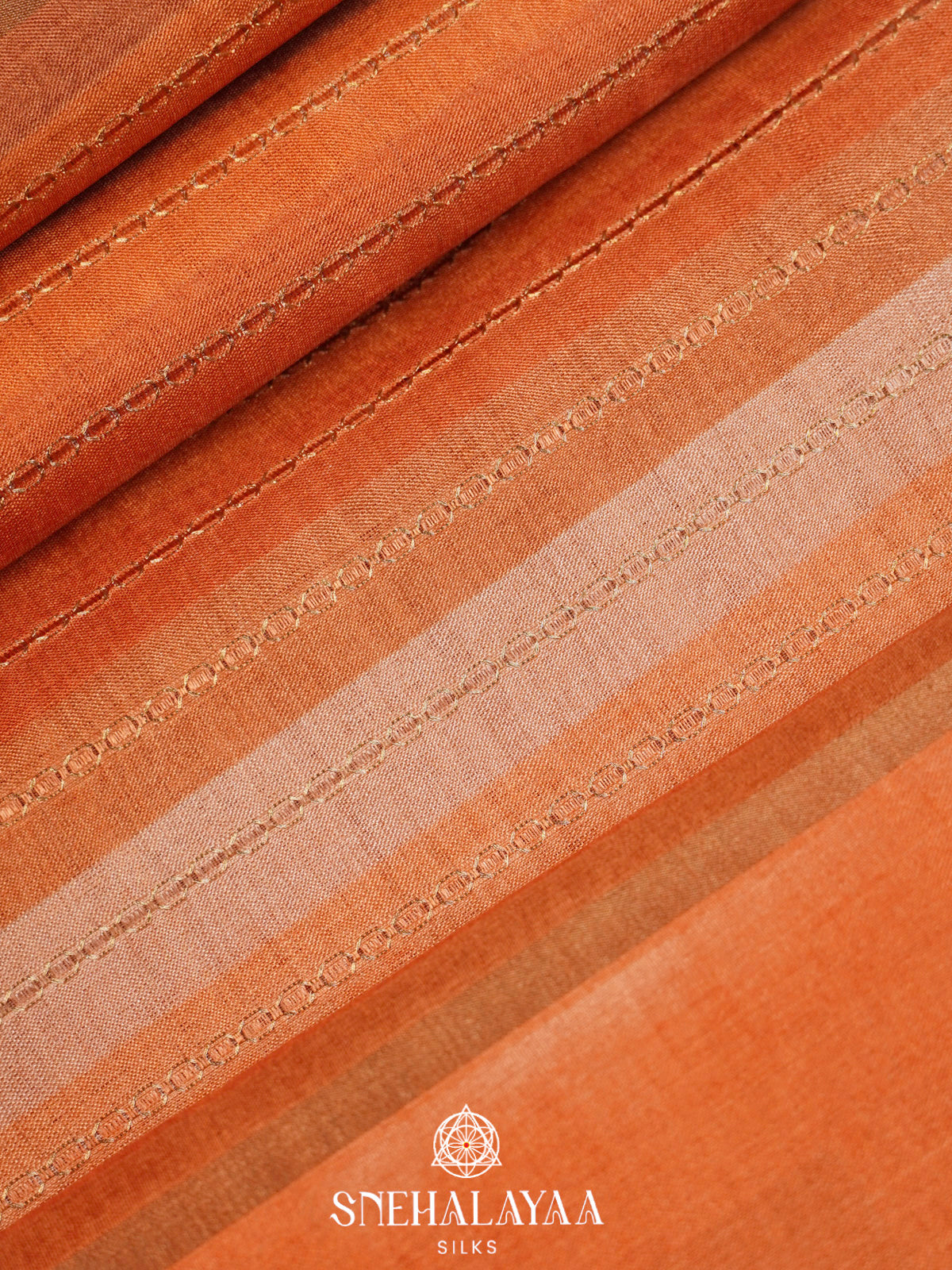 Orange Tussar Saree