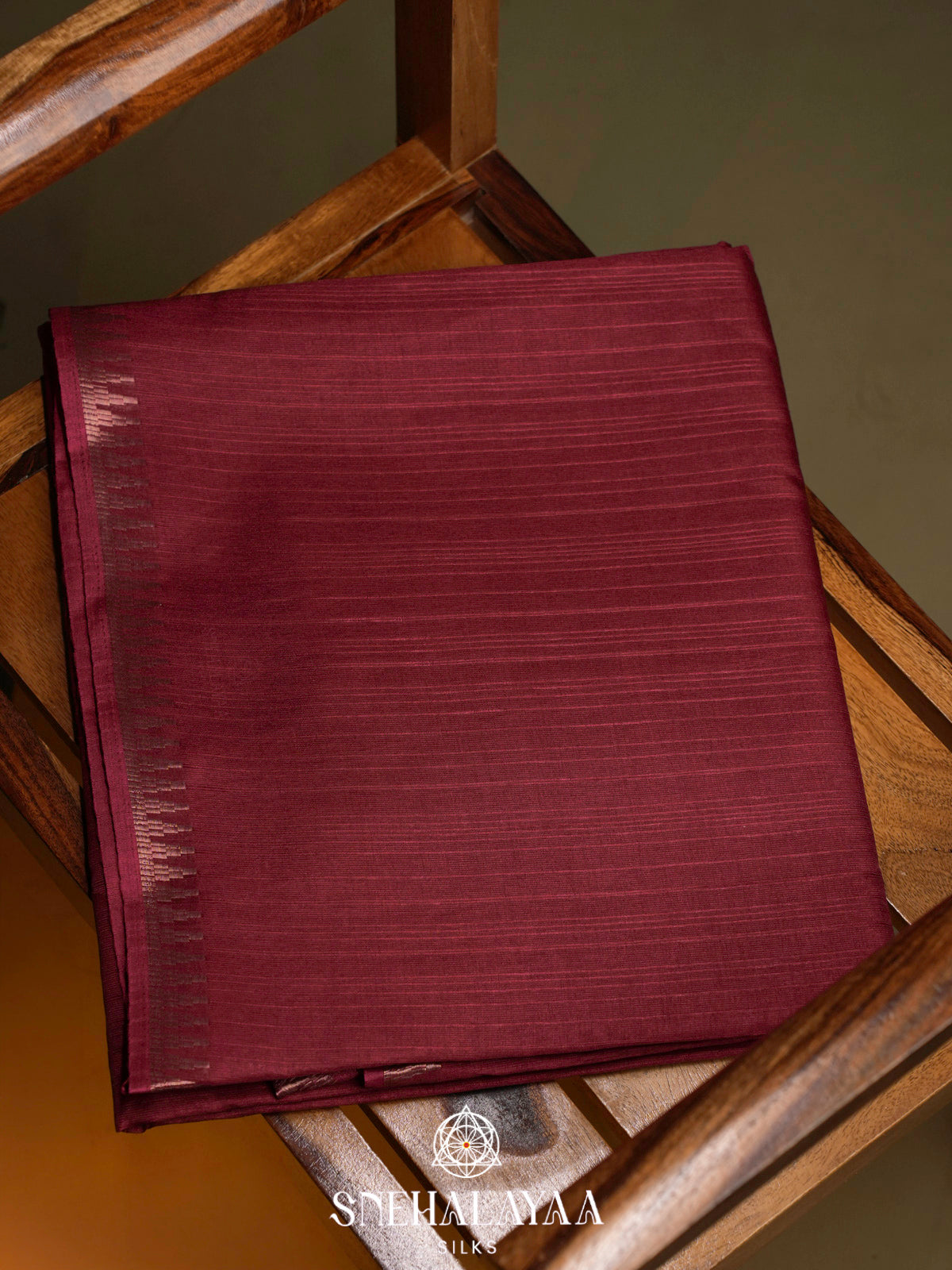Wine Red Tussar Saree