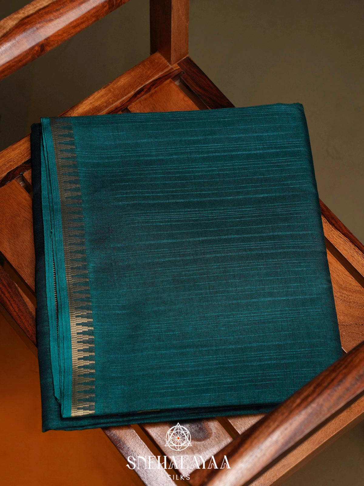 Peacock Blue Tussar Saree