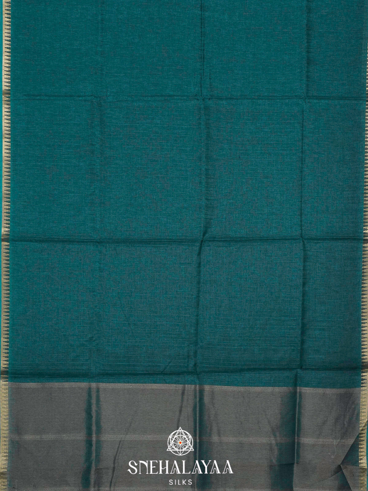 Peacock Blue Tussar Saree