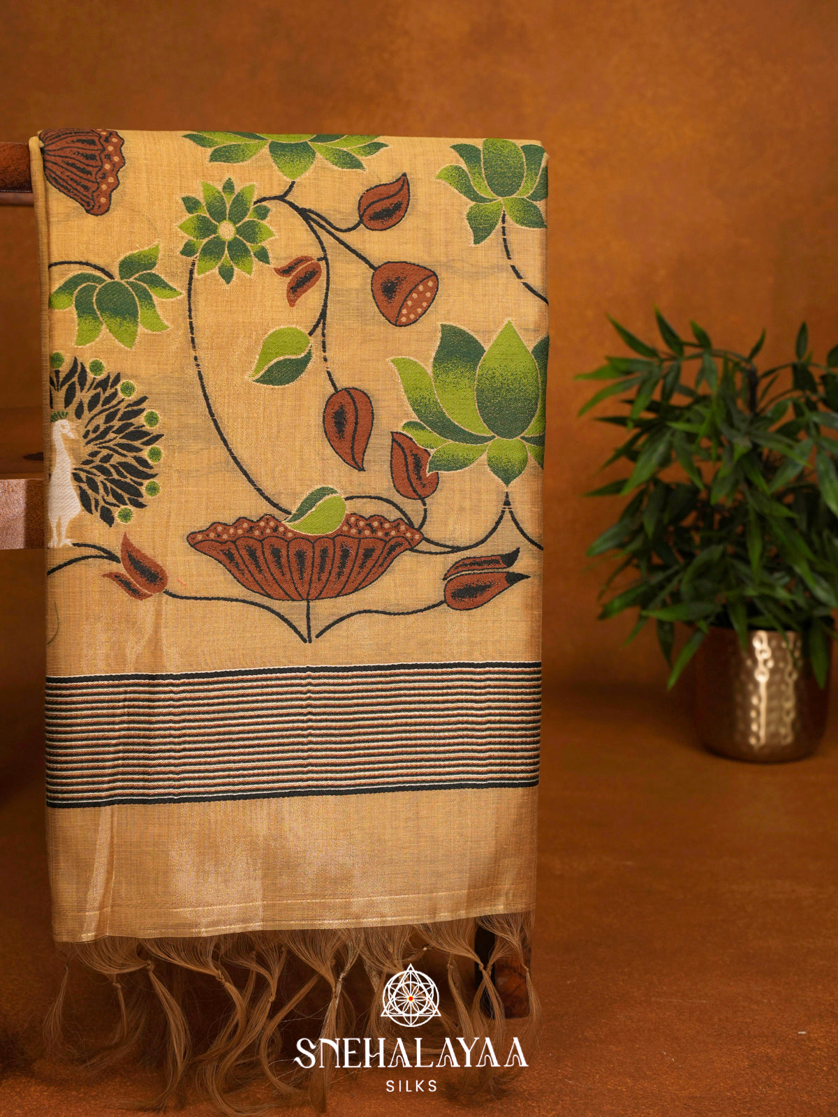 Beige Linen Saree