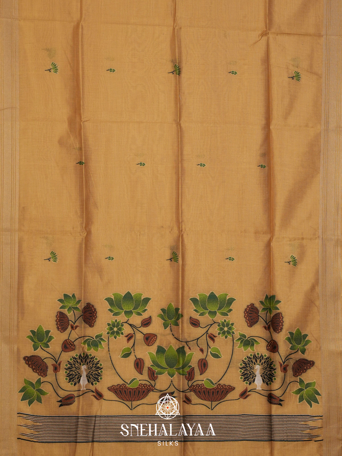 Beige Linen Saree