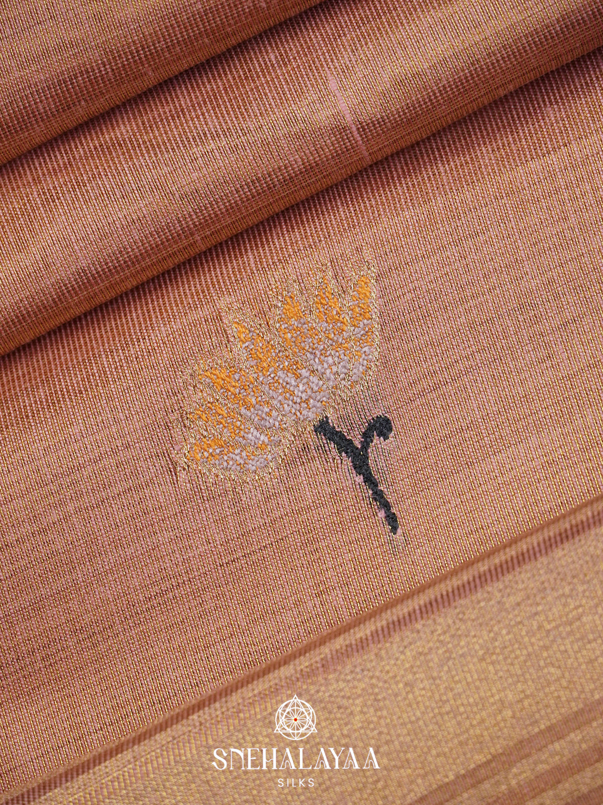 Peach Linen Saree